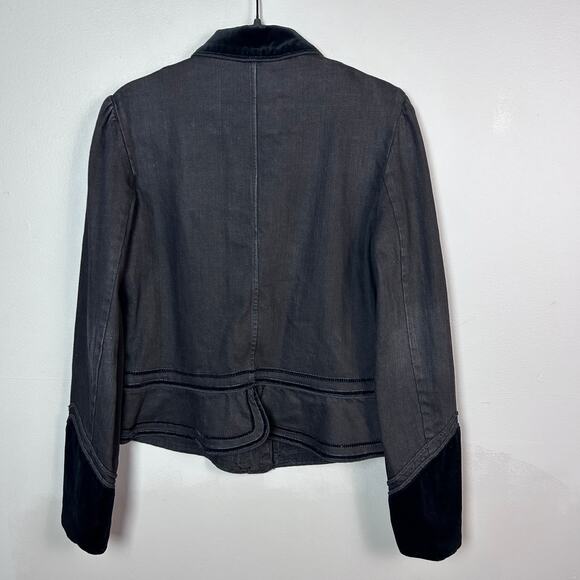 Lauren Ralph Lauren jacket Large NWT denim Victorian Royal velvet Western - Picture 6 of 13